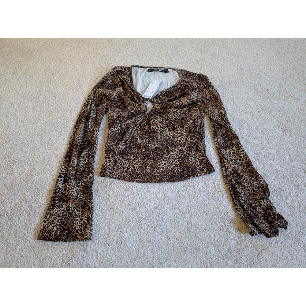 Silence + Noise Urban Outfitters Camo Leopard Print Blouse Top NWT Medium